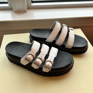 Dr. Martens Blaire Slide Sandal, White Hydro Leather